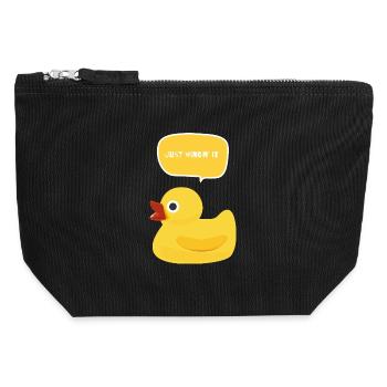 Just Wingin' It Duck - Canvas Reißverschluss-Täschchen (12 x 13 cm) - Schwarz - Vorne
