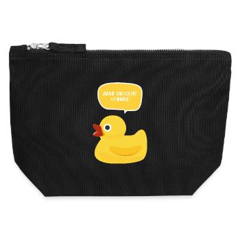Juste faire du charlatanisme autour du design de canard - Pochette zippée en toile 12 x 13 cm - noir - Devant