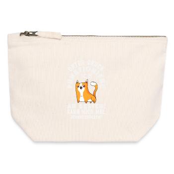 Je fonctionne mieux sous pression - Pochette zippée en toile 12 x 13 cm - blanc naturel - Devant