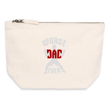 Worst Dad Ever Funny Sarcastic Father's Day Dad - Canvas Zip Pouch 12 x 13 cm - nature - Front