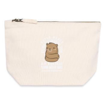 Je fonctionne mieux sous pression - Pochette zippée en toile 12 x 13 cm - blanc naturel - Devant