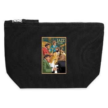 club de jazz - Pochette zippée en toile 12 x 13 cm - noir - Devant