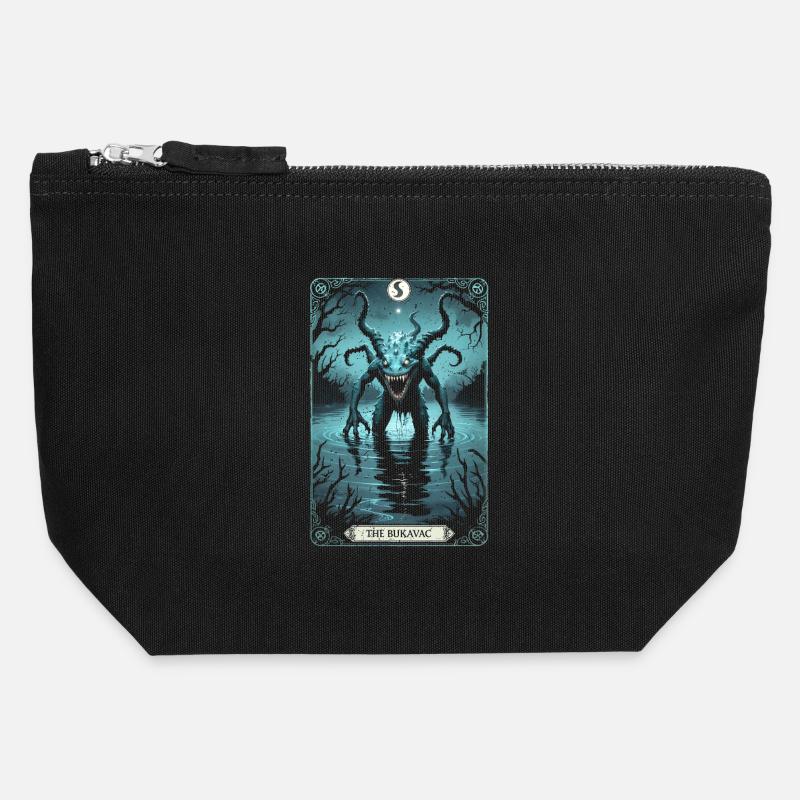 The Bukavac Mythological Creatures - Canvas Zip Pouch 12 x 13 cm - black