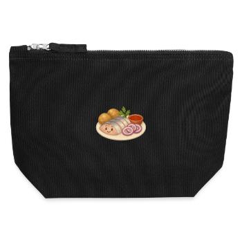 Hareng avec pommes de terre - Pochette zippée en toile 12 x 13 cm - noir - Devant
