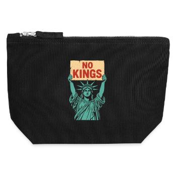 No Kings Patriotic Anti-Monarchy Liberty USA - Pochette zippée en toile 12 x 13 cm - noir - Devant