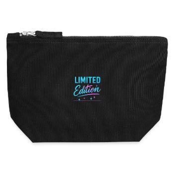 Limitierte Edition Neon Glanz - Canvas Reißverschluss-Täschchen (12 x 13 cm) - Schwarz - Vorne