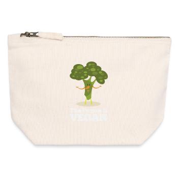 Die Zukunft ist vegan - Canvas Reißverschluss-Täschchen (12 x 13 cm) - Naturweiß - Vorne