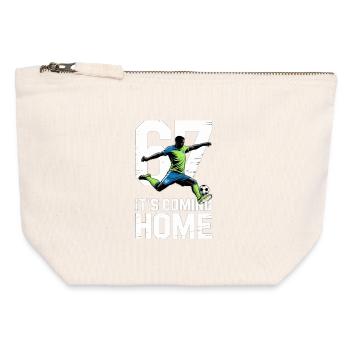 67 – Soccer - Canvas Zip Pouch 12 x 13 cm - nature - Front