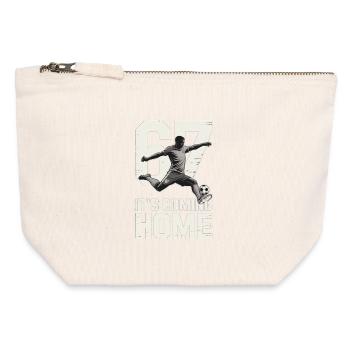 67 – Soccer - Canvas Zip Pouch 12 x 13 cm - nature - Front