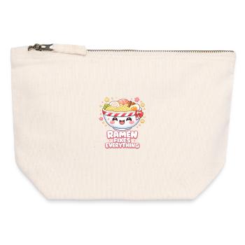Ramen fixes everything - Canvas Zip Pouch 12 x 13 cm - nature - Front
