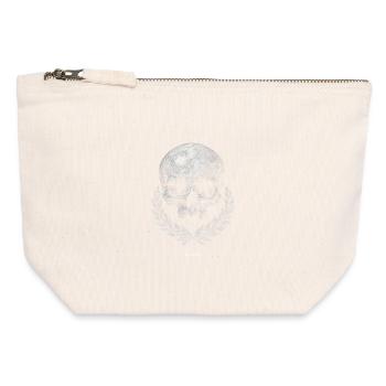 Schädel mit Lorbeer – Dunkles Vintage - Canvas Reißverschluss-Täschchen (12 x 13 cm) - Naturweiß - Vorne