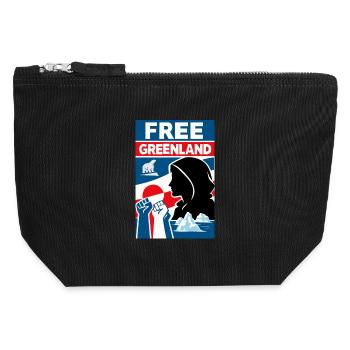 Groenland libre - Pochette zippée en toile 12 x 13 cm - noir - Devant