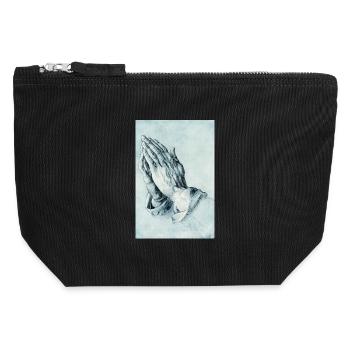 Hommage Dürers « Mains priantes » avec 6 doigts Slop - Pochette zippée en toile 12 x 13 cm - noir - Devant