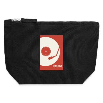 Vinyl Life – Affiche rétro de platine - Pochette zippée en toile 12 x 13 cm - noir - Devant