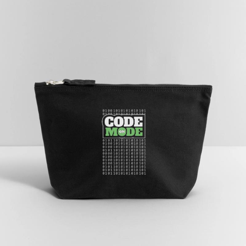 Code Mode Activé - Programmeur Ingénieur logiciel Codeur Pochette zippée en toile 12 x 13 cm