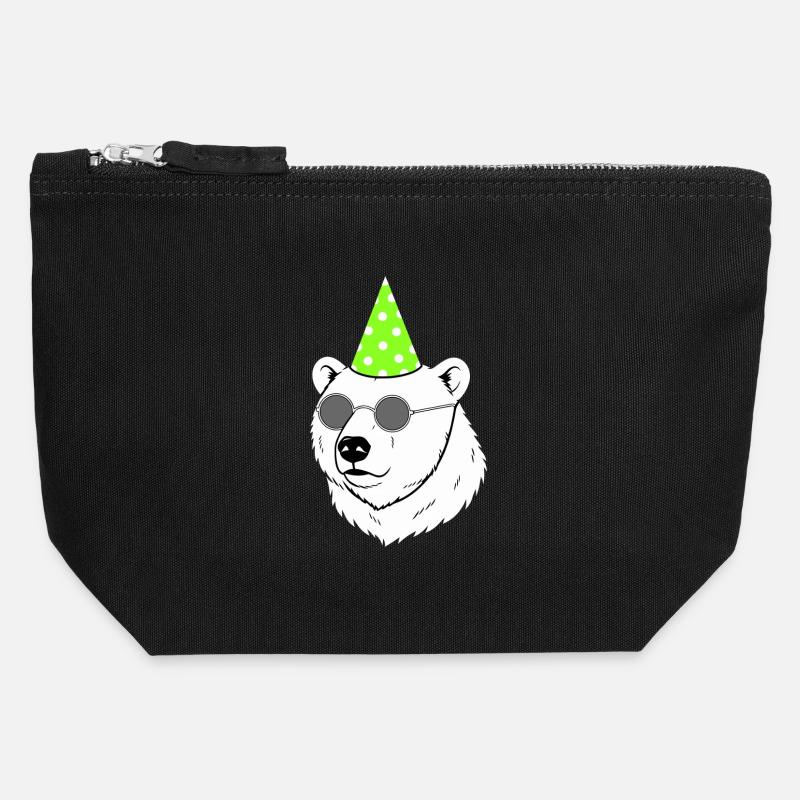 Eisbär Party Sonnenbrille Geburtstag - Canvas Reißverschluss-Täschchen (12 x 13 cm) - Schwarz