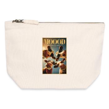 Mood Moo: Glam Cow Poster - Canvas Zip Pouch 12 x 13 cm - nature - Front
