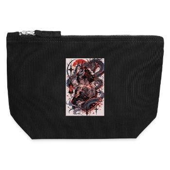 Oni Woman in the Dragon Spin - Canvas Zip Pouch 12 x 13 cm - black - Front