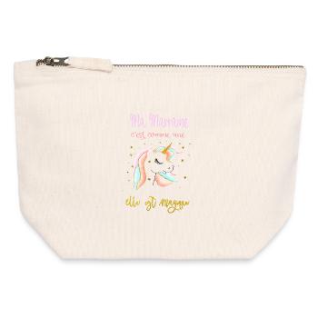 my godmother is like a unicorn - Canvas Zip Pouch 12 x 13 cm - nature - Front