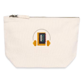 Retro Walkman Headphones Vintage Mixtape - Canvas Zip Pouch 12 x 13 cm - nature - Front