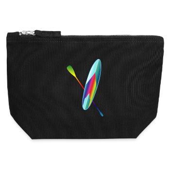 Stand up paddling colorful paddle board - Canvas Zip Pouch 12 x 13 cm - black - Front