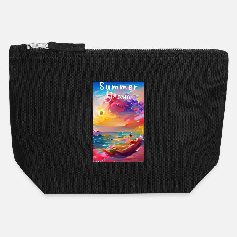 Summer Dream - Canvas Zip Pouch 12 x 13 cm - black