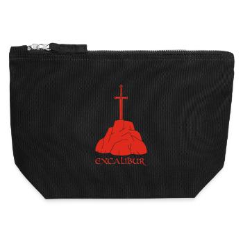 Das Excalibur-Schwert (rot) - Canvas Reißverschluss-Täschchen (12 x 13 cm) - Schwarz - Vorne