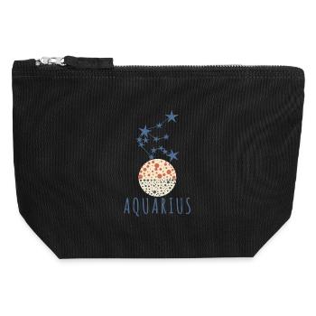The constellation Aquarius - Canvas Zip Pouch 12 x 13 cm - black - Front