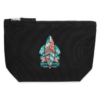Surfboard - Canvas Zip Pouch 12 x 13 cm - black - Front