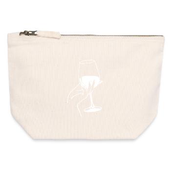White wine lover - Canvas Zip Pouch 12 x 13 cm - nature - Front