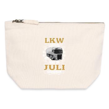 Lkw Fahrer Geburtstag Juli - Canvas Reißverschluss-Täschchen (12 x 13 cm) - Naturweiß - Vorne