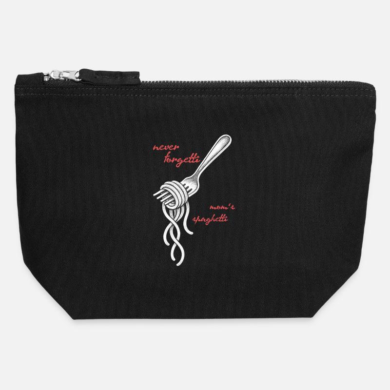 Never Forgetti Spaghetti Fork Drawing - Canvas Zip Pouch 12 x 13 cm - black