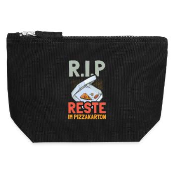 RIP - Reste im Pizzakarton - Canvas Reißverschluss-Täschchen (12 x 13 cm) - Schwarz - Vorne