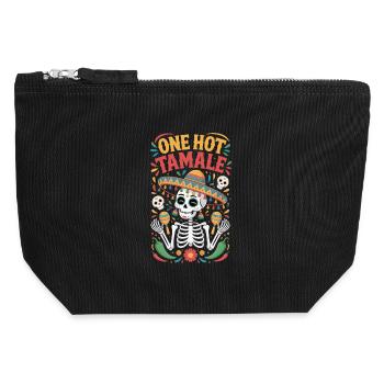 Un Tomale chaud - Pochette zippée en toile 12 x 13 cm - noir - Devant