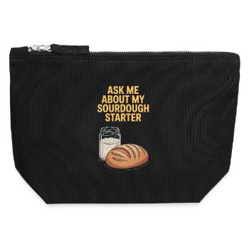 Ask Me About My Sourdough Starter - Canvas Reißverschluss-Täschchen (12 x 13 cm) - Schwarz - Vorne