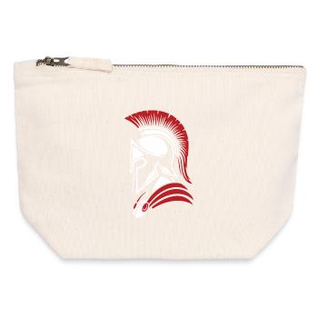 Spartan Noble Warrior Logo Mascot Portrait - Canvas Zip Pouch 12 x 13 cm - nature - Front