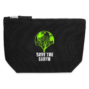 SAVE THE EARTH T-SHIRT - Canvas Zip Pouch 12 x 13 cm - black - Front