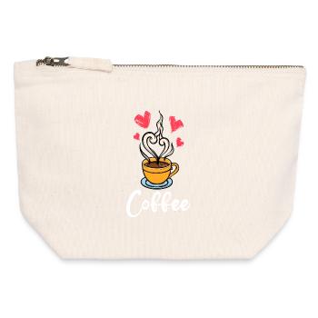 Caffeine Coffee Drinking Coffee Drinker Saying - Canvas Zip Pouch 12 x 13 cm - nature - Front