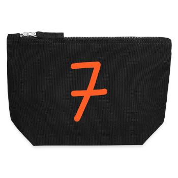 7 Number seven number orange birthday - Canvas Zip Pouch 12 x 13 cm - black - Front