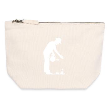 Gardener Flowers Watering Can Icon Symbol Garden Meadow - Canvas Zip Pouch 12 x 13 cm - nature - Front