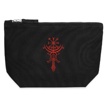 Rotes Symbol eines Wikinger-Kompasses - Canvas Reißverschluss-Täschchen (12 x 13 cm) - Schwarz - Vorne