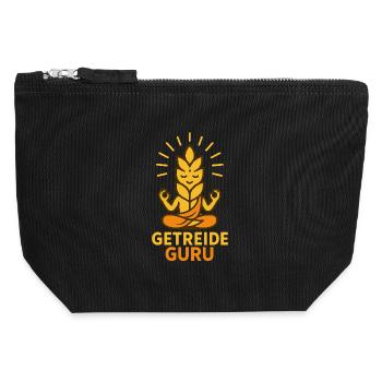 Grain Guru – Meditative Wheat Style - Canvas Zip Pouch 12 x 13 cm - black - Front