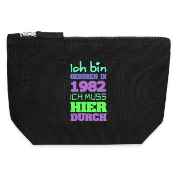 1982 - Canvas Zip Pouch 12 x 13 cm - black - Front