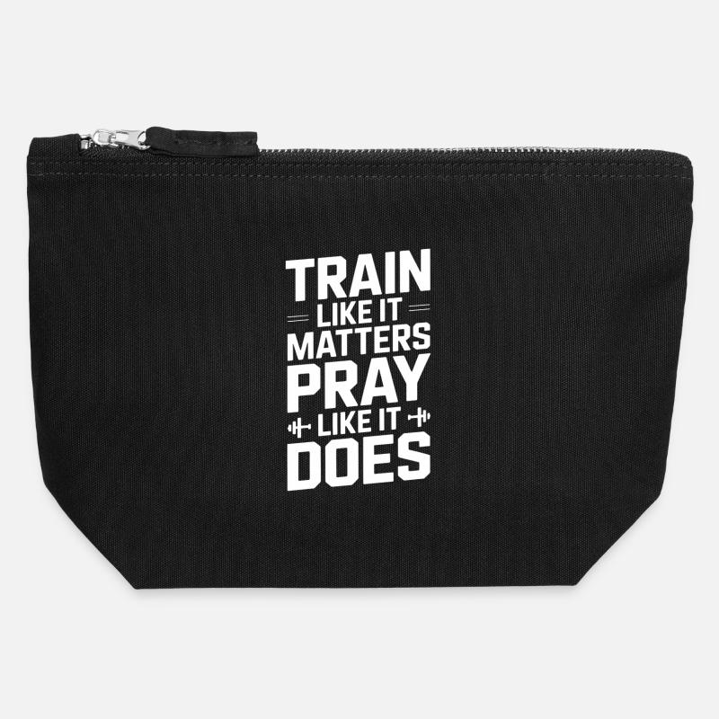 Train Like It Matters Pray Like It Does - Canvas Reißverschluss-Täschchen (12 x 13 cm) - Schwarz