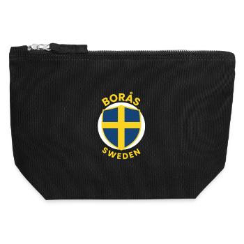 Emblème de la Suède de Borås - Pochette zippée en toile 12 x 13 cm - noir - Devant