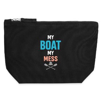 Les poils de mer s’en fichent - Pochette zippée en toile 12 x 13 cm - noir - Devant