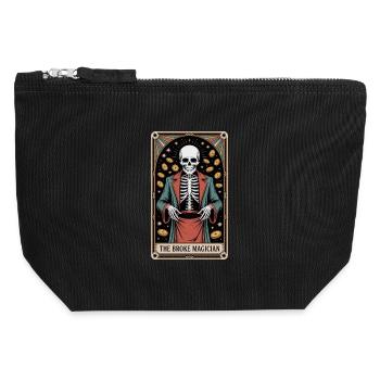The Broke Magician Skeleton Wizard Tarot - Canvas Zip Pouch 12 x 13 cm - black - Front