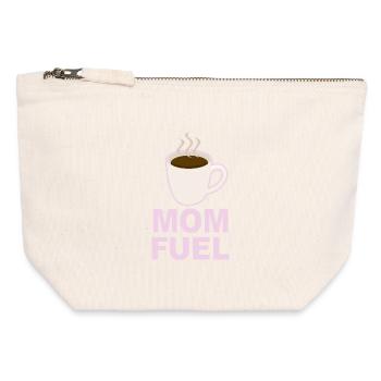Mom Fuel – Coffee Powered Mom Design - Canvas Zip Pouch 12 x 13 cm - nature - Front