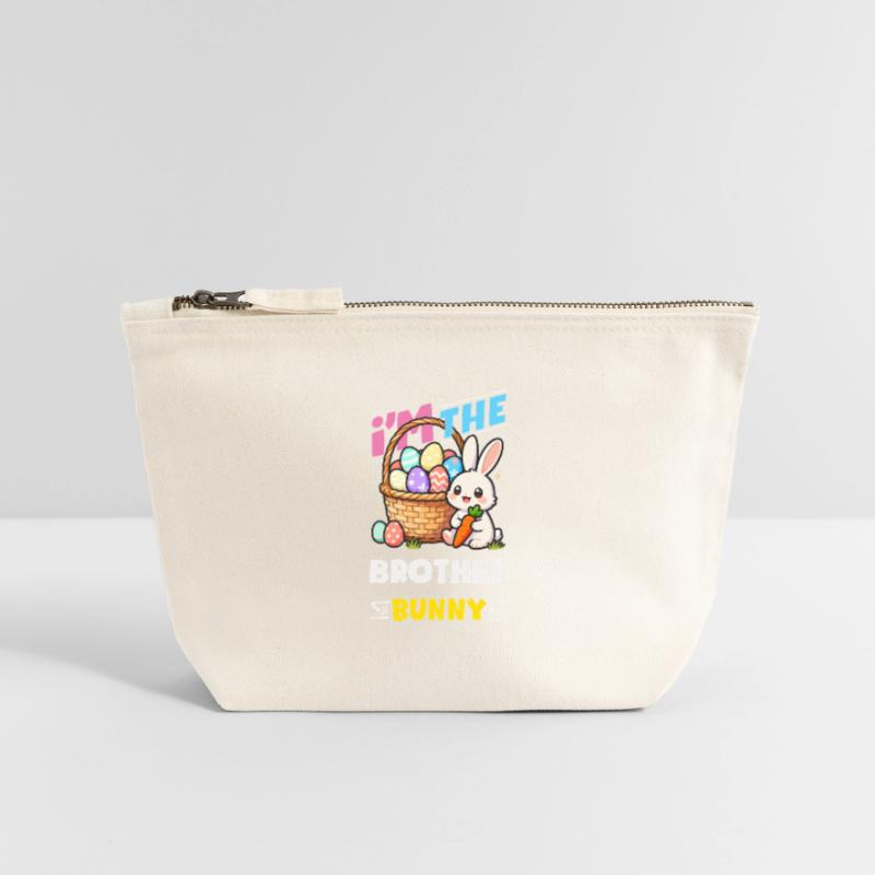Happy Easter Sweet Easter Bunny Egg Hunt Easter Eggs Canvas Zip Pouch 12 x 13 cm