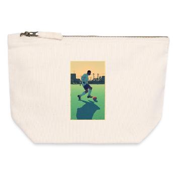 Football player #5 - Canvas Zip Pouch 12 x 13 cm - nature - Front